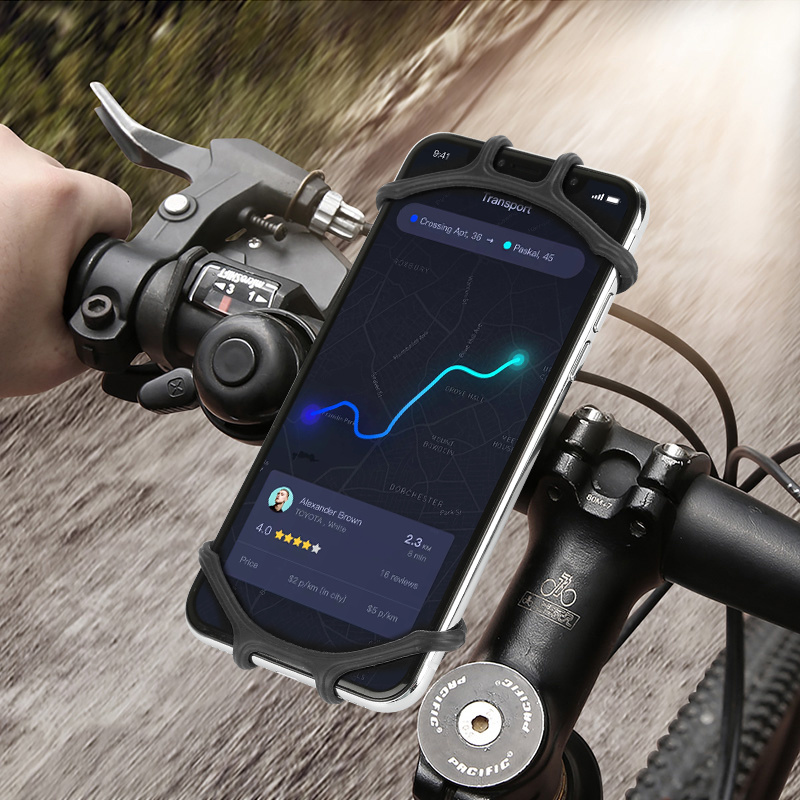 Soporte de silicona para teléfono de bicicleta, para IPhone 11 pro max 6 7 8 plus X Xr Xs, banda de montaje para teléfono móvil, Clip Universal para GPS y bicicleta
