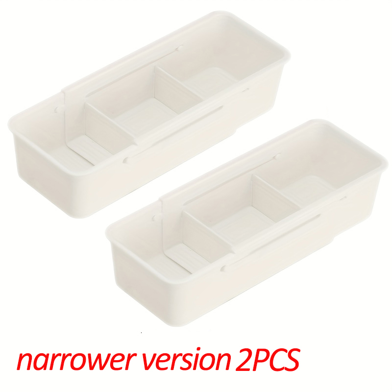 Caja de almacenamiento de compartimentos ajustable, cajón de almacenamiento retráctil funcional para el hogar con divisor de compartimentado: Plata