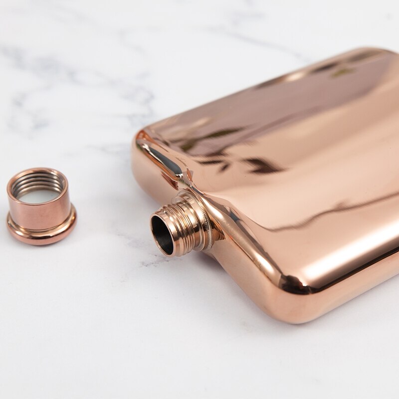 Oro rosa 6 Oz In Acciaio Inox Vodka Hip Boccetta Boccetta di Alcool Bottiglia di Liquore Bottiglia di Whisky Regali Groomsmen con Imbuto