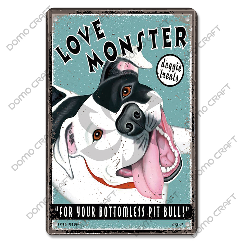 Póster de perros bonitos, carteles de Metal de estaño, placa de Metal Vintage Bulldog Dachshund, decoración artística de pared para cafetería, cocina, jardín y hogar