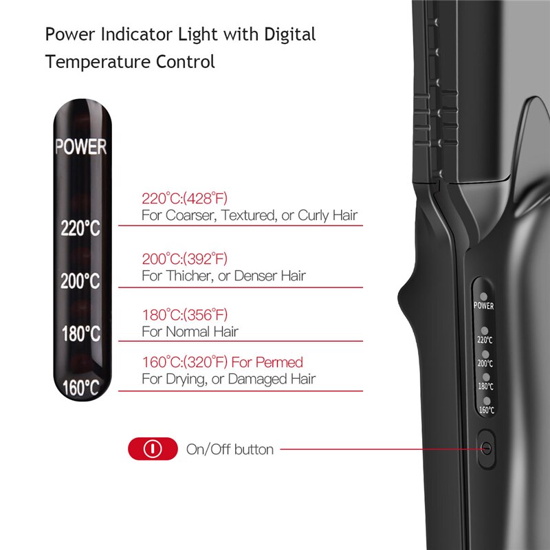 CkeyiN – fer à friser plat 4 en 1, outil de coiffure Interchangeable, température réglable