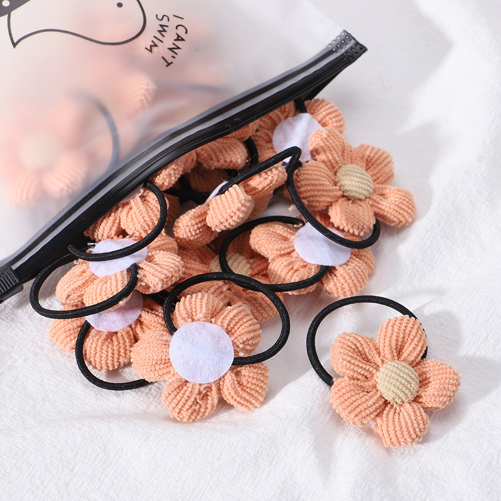 Gomas elásticas para el pelo para niña y niña, accesorios para el cabello hechos a mano, 2/4/6 piezas: XXS / Gris oscuro