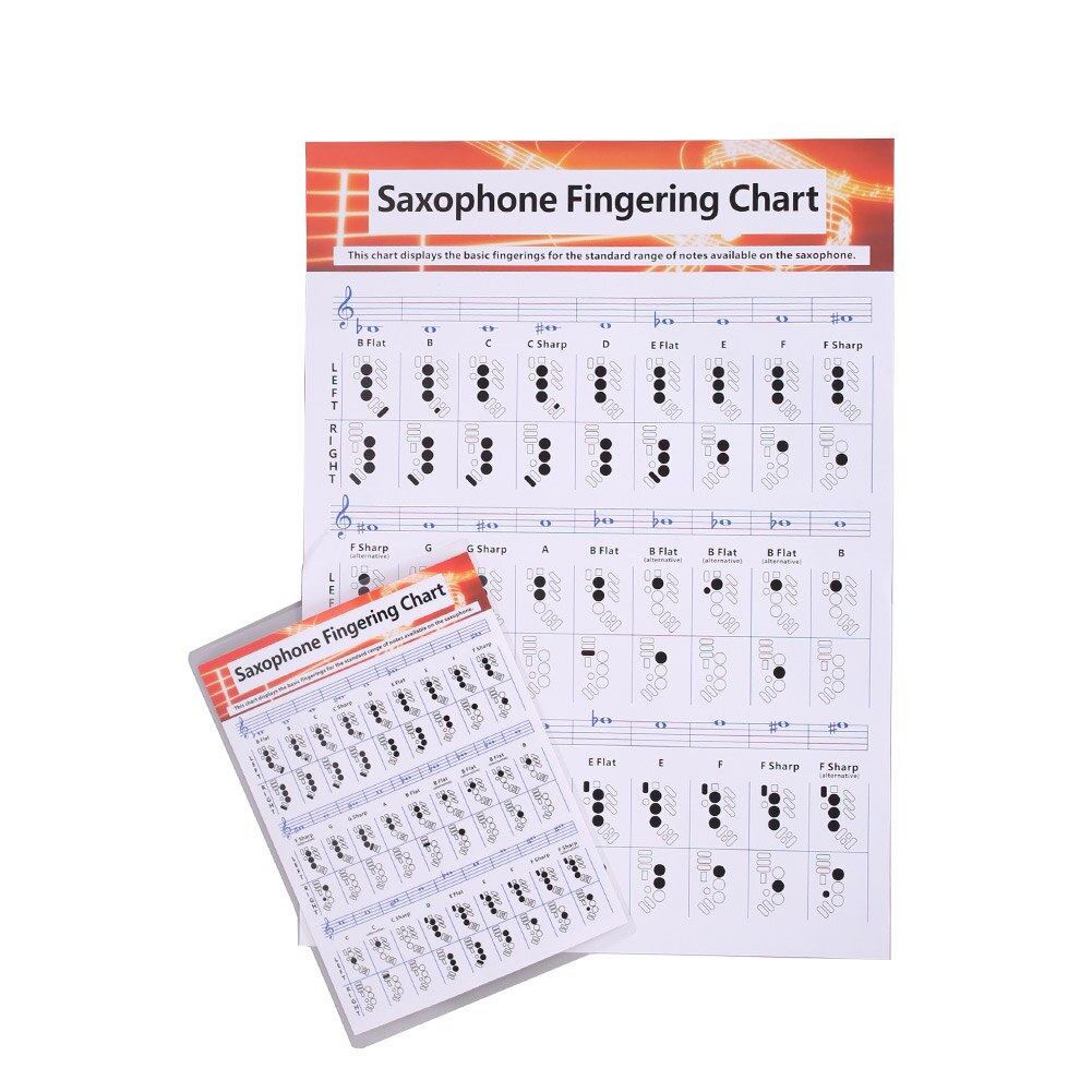 Saxofoon Praktijk Training Vingerzetting Grafiek Gecoat Papier Muziekinstrument Deel Vingerzetting Akkoord Grafiek Educatief Decor