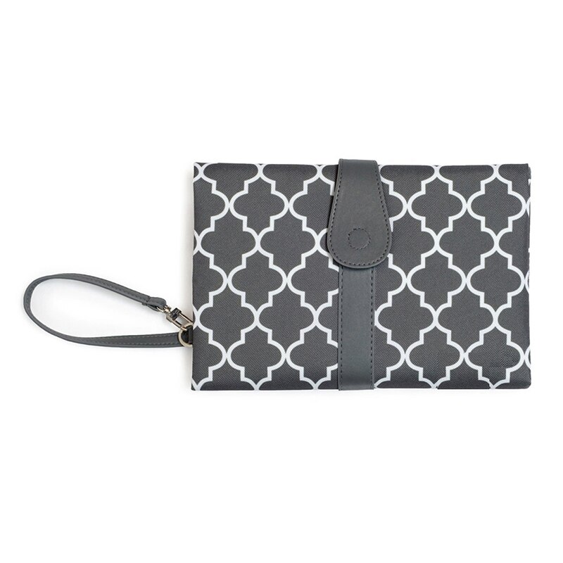 Vandtæt babyble puslemåtte bærbar foldbar ble puslepude rejse skiftegulv station clutch babypleje: Grå  td090