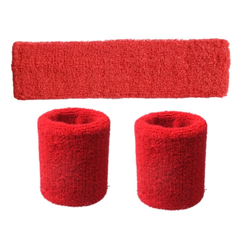 3 pz/set Bande di Sport Cinturino Da Polso Fascia Braccialetti Testa da polso di Sicurezza Supporto Sweatbands per Basket Pallavolo Corsa e Jogging PALESTRA: Rosso