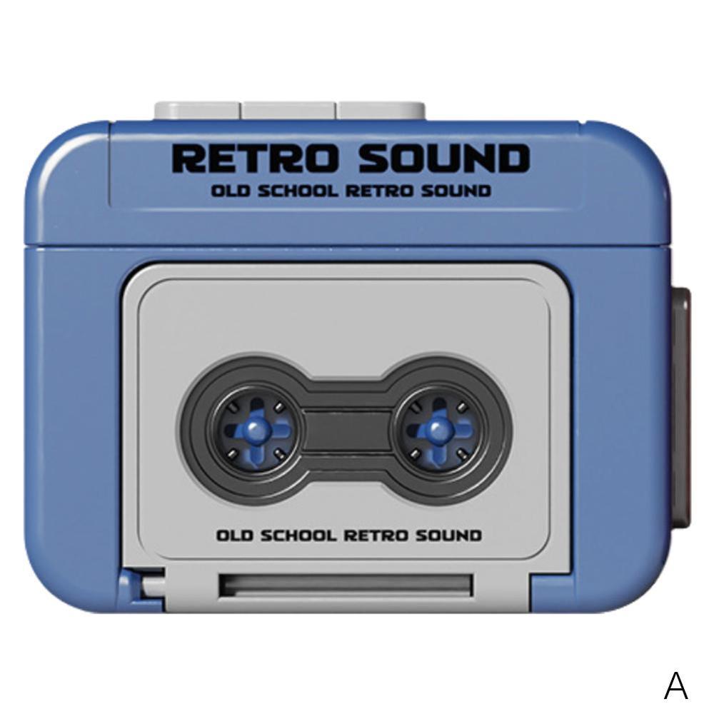 Vintage Mini Retro Cassette Recorder Music Box Key Chain Cute Mini Player Bag Pendant Keyring for Couple Friends: PURPLE