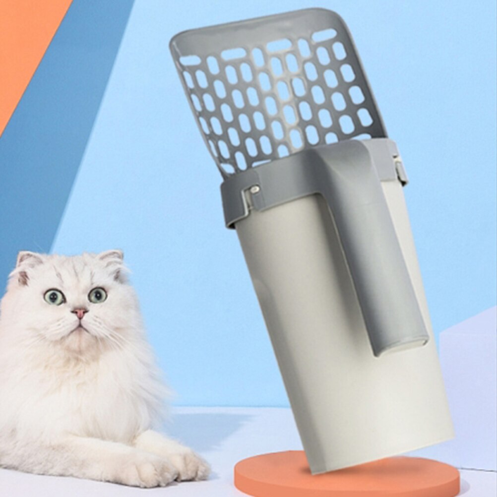 Een Stuk Kattenbakvulling Schop Met Afval Container Kattenbakvulling Scoop Afneembare Huisdier Garbage Cleaning Tools