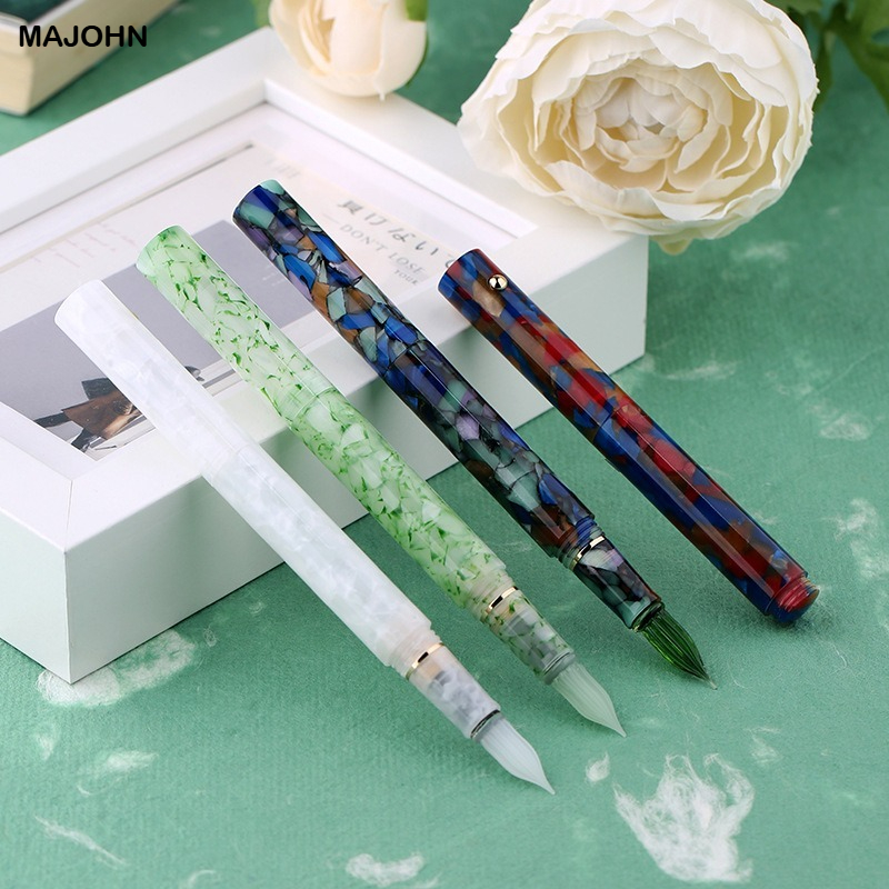MAJOHN N8 Resin Glass Dip Pen Ink Pen Handmade Nib Writing Fountain Pens For Writing Business Office School Supplies Stationery