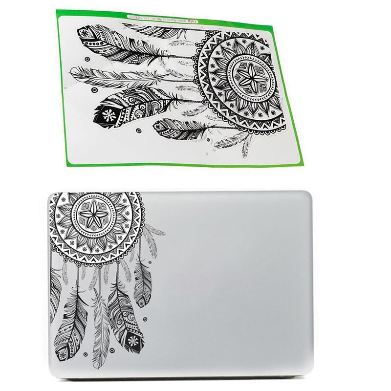 Laptop Sticker Notebook Skin Stickers Laptop Cover Feather Art Pattern Vinyl Decal Black Laptop Sticker For Macbook Air Laptop