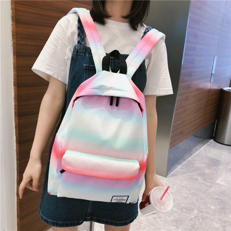 Fresh Blue School bags for Girls Oxford Cloth Gradient Women Backpack Boys Starry Sky Schoolbag