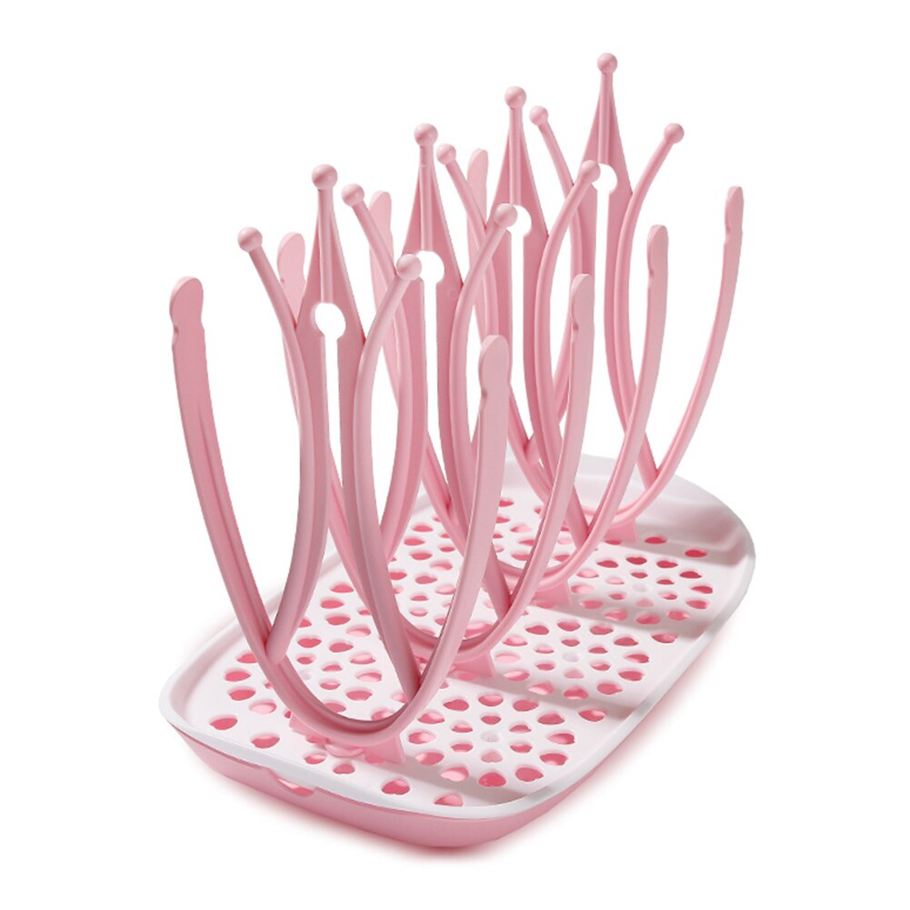 Bottle Dry Rack Baby Bottle Drain Drying Racks Bottle Cleaning Dryer Drainer Storage Drying Rack with Drainer Dish Washer Bebe: Pink