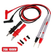 1000V 20A Probe Test Lead Alligator Clip Clamp Multimeter Cable Digital Multimeter Tip Test Lead Pin Universal Lead Wire PenKit: A 20A 1000V