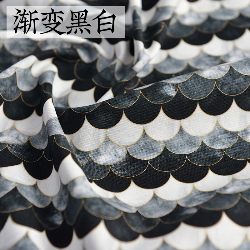 130cm * 50cm rybia łuska tkanina bawełniana Wykonany ręcznie diy bawełna płócienna torba obrus odzież bawełniana odzież dziecięca kreskówka tkanina