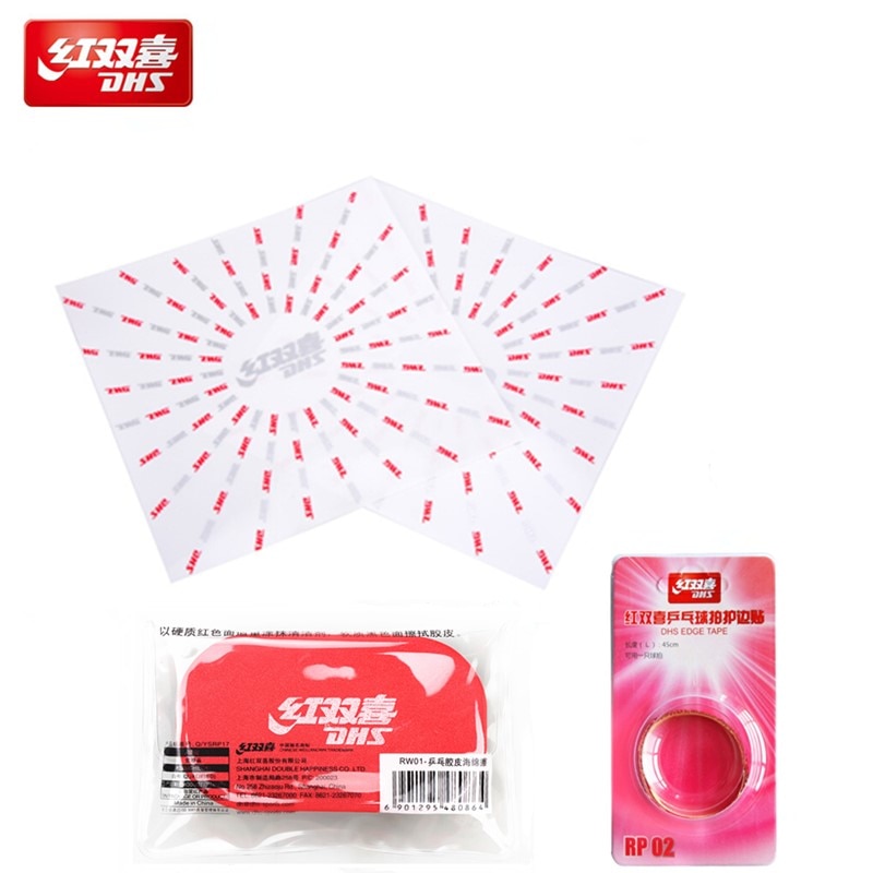 DHS-2 películas protectoras para tenis de mesa, 1 cinta para bordes, 1 Juego de limpiador de goma, accesorios para tenis de mesa