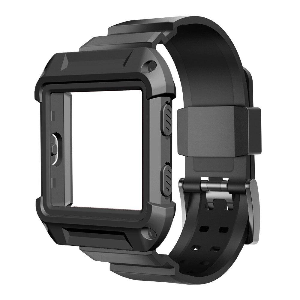 2 i 1 silikonreim + koffertdeksel ramme klokkeremmer for fitbit blaze smart klokkerem sport utendørs rem erstatning klokkerem