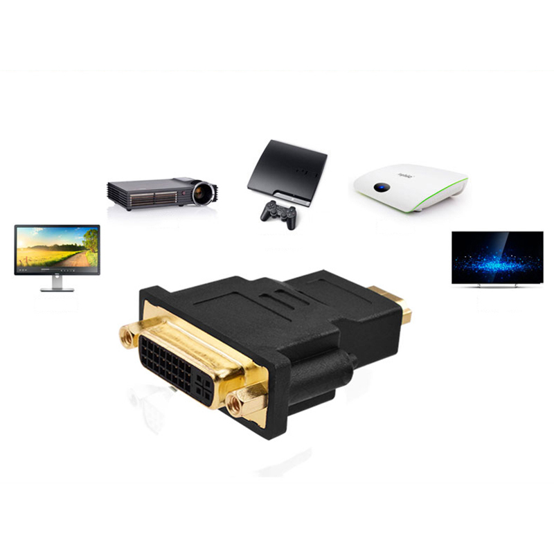 Mini Dual Link DVI i 24+5 Male to a HDMI Male Adapter Cable DVI-i Connector Splitter Converter Jack Wire Cord for HDTV PC