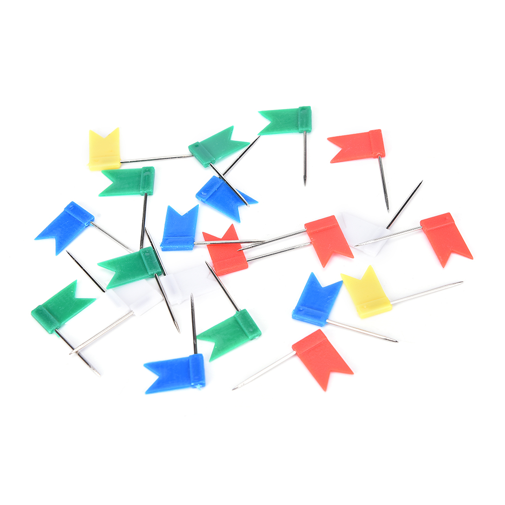 Mapa de bandera de colores, alfileres de empuje, suministros de escuela y oficina, tablero de corcho, dibujo de mapa, 50 Uds.
