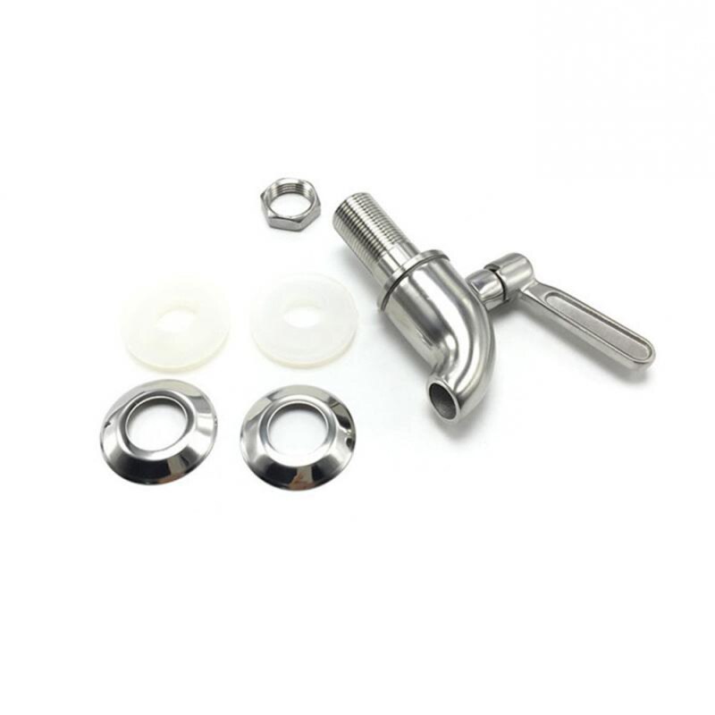 1Set 12Mm 16Mm Drink Dispenser Tap Drank Wijn Vat Kraan Spigot Water Roestvrij Staal Sap Koffie Kranen zilver Kraan
