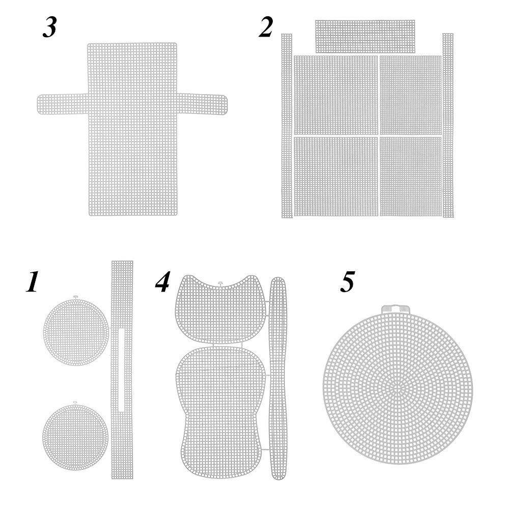 Plastic Bag Knitting Grid Plate Weaving Helper Sheet Wire Hanging White Net Cover Knitted Piece Woven Grid Board Sewing Supplies