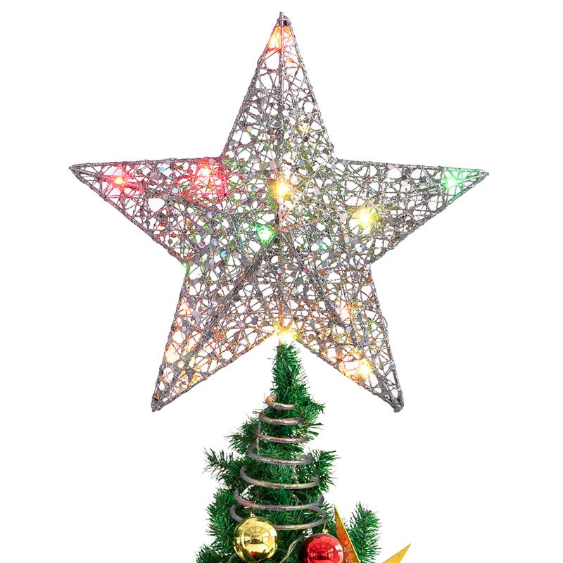 25 x 30cm Christmas Tree Topper Star Warm Lights For Christmas Party Decoration Golden: 1