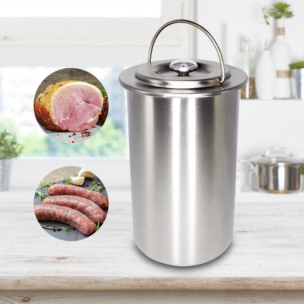 Stainless Steel Temperature Monitor Meat Cooking Barrel Stainless Steel Temperature Monitor Meat Steamer BBQ Cooking Barrel