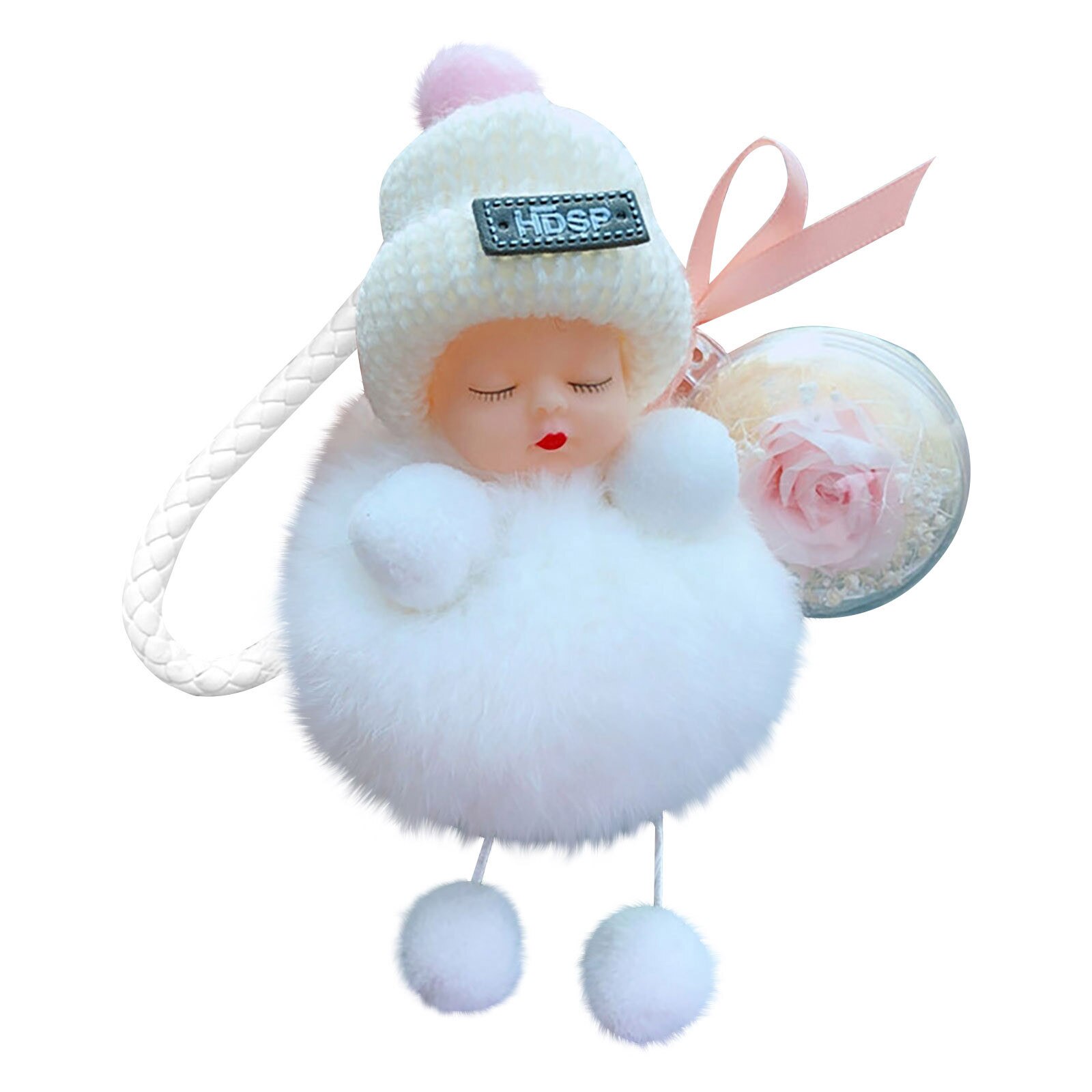 Śliczne brelok mini anioł pluszowa lalka wisiorek słodkie puszyste lalki z kreskówek dekoracji symulacji laleczka bobas zabawki walentynki prezent #40: WH