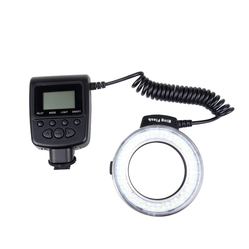 Eachshot 48 st makro led ringblixt med 8 adapterring ficklampa för canon nikon pentax dslr kamera rf -550d speedlight