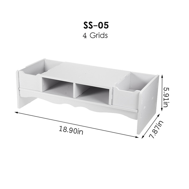 Computer Monitor Riser Stand Desktop Houder Laptop Scherm Plank Lade Opslag Rack Organizer Accessoires 48X20X15cm: SS05