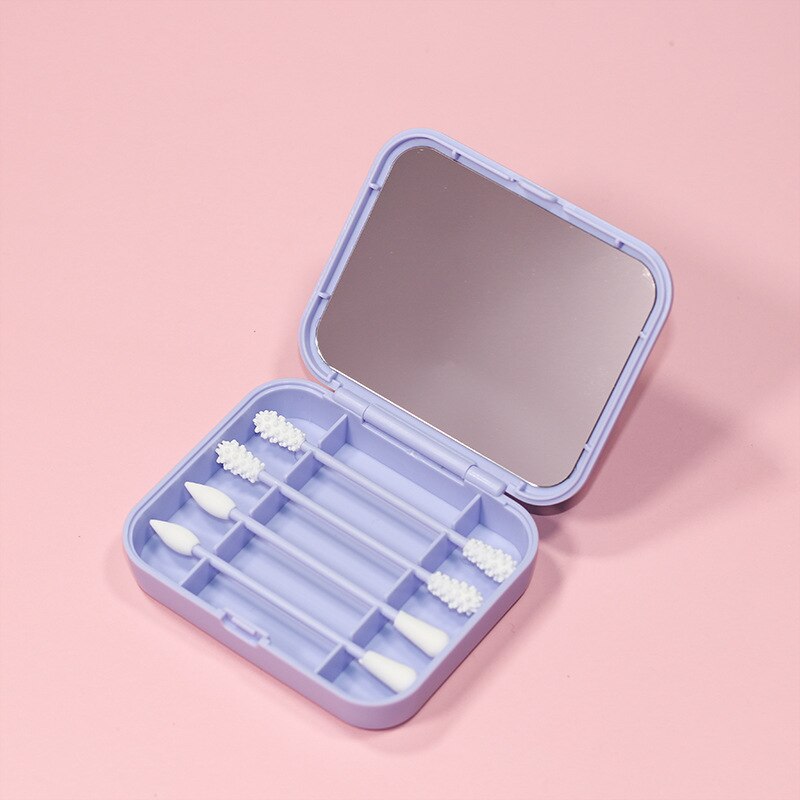 Wielokrotnego użytku wacik czyszczenie uszu kosmetyczne silikonowe pąki waciki dwugłowy silikonowy recykling codzienny makijaż narzędzia: niebieski