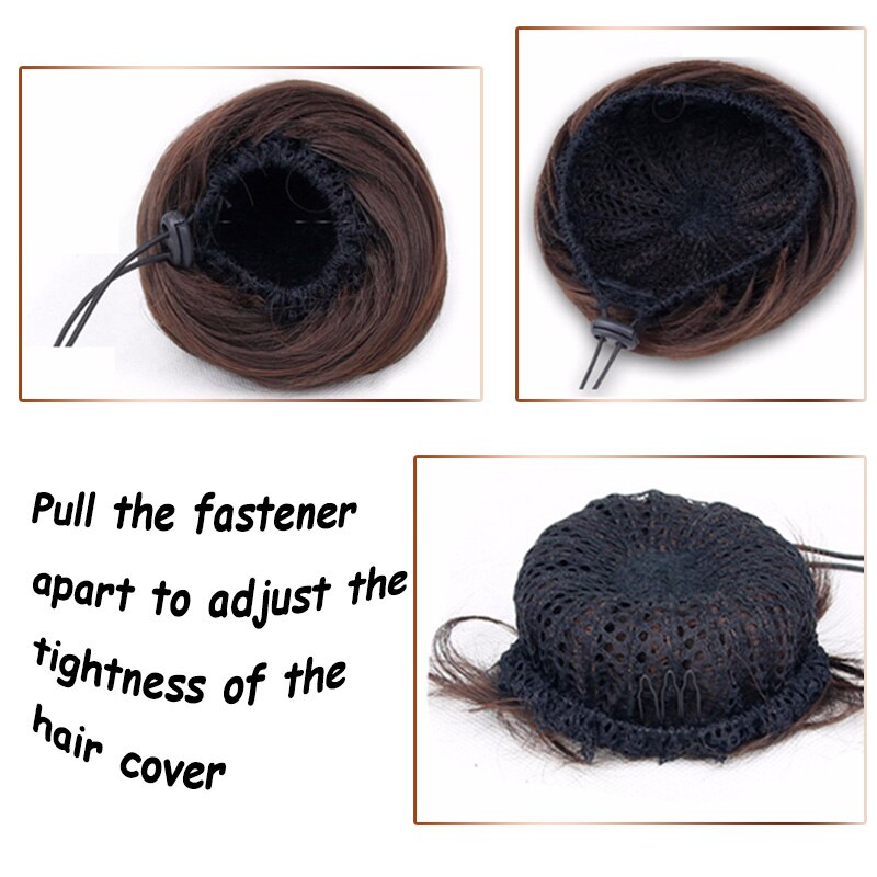 XUANGUANG Woman Hair Chignon Clip In Hairpiece Extensions Nine Colors High Temperature Fiber Hair Bun Donut Chignon