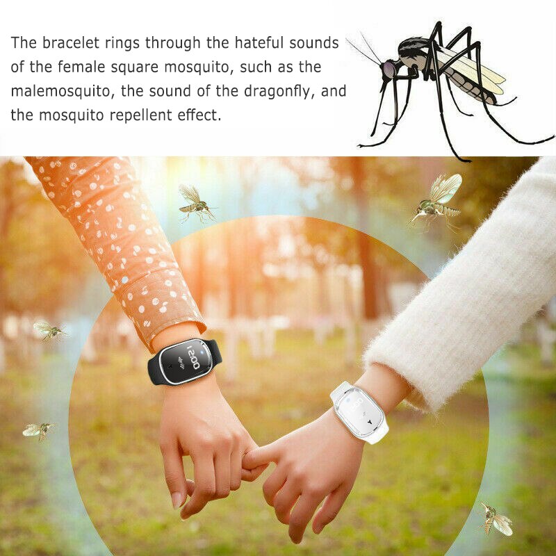 Reloj de pulsera ultrasónico, repelente de insectos y mosquitos, repelente de insectos, para exteriores, para hombre y mujer