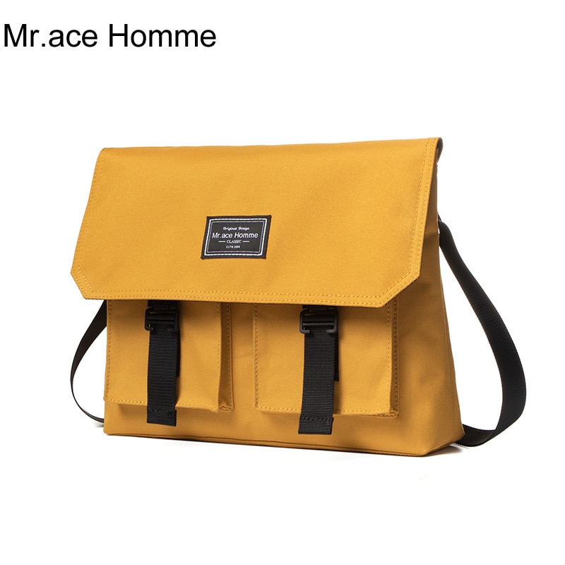 Bolso de mensajero amarillo de simple, bolso de teléfono para hombre, bolso de lona para mujer, bolsos de hombro para niño, bolso de escuela de verano