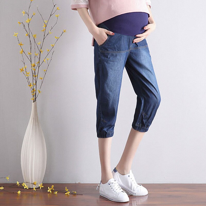 Jeans grossesse droit avec bandeau denim brut femme maternité | La Halle