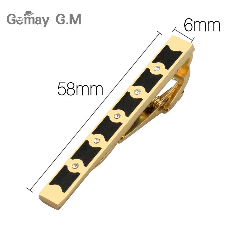 Nowe złote spinka robić krawata dla mężczyzn klasyczny miernik spinka robić krawata s stop spinka robić krawata złoty krawat kołnierz Szpilka kryształ biznes Corbata