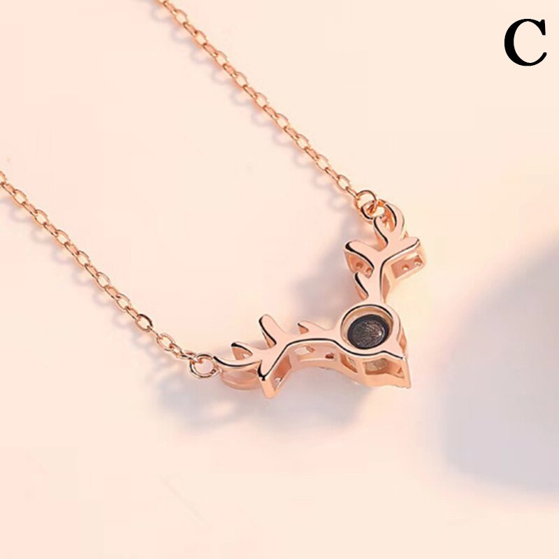 Neue Klassische 100 Sprachen ICH Liebe Sie Projektion Anhänger Halskette Kreative Valentinstag Hochzeit Partei Schmuck: C