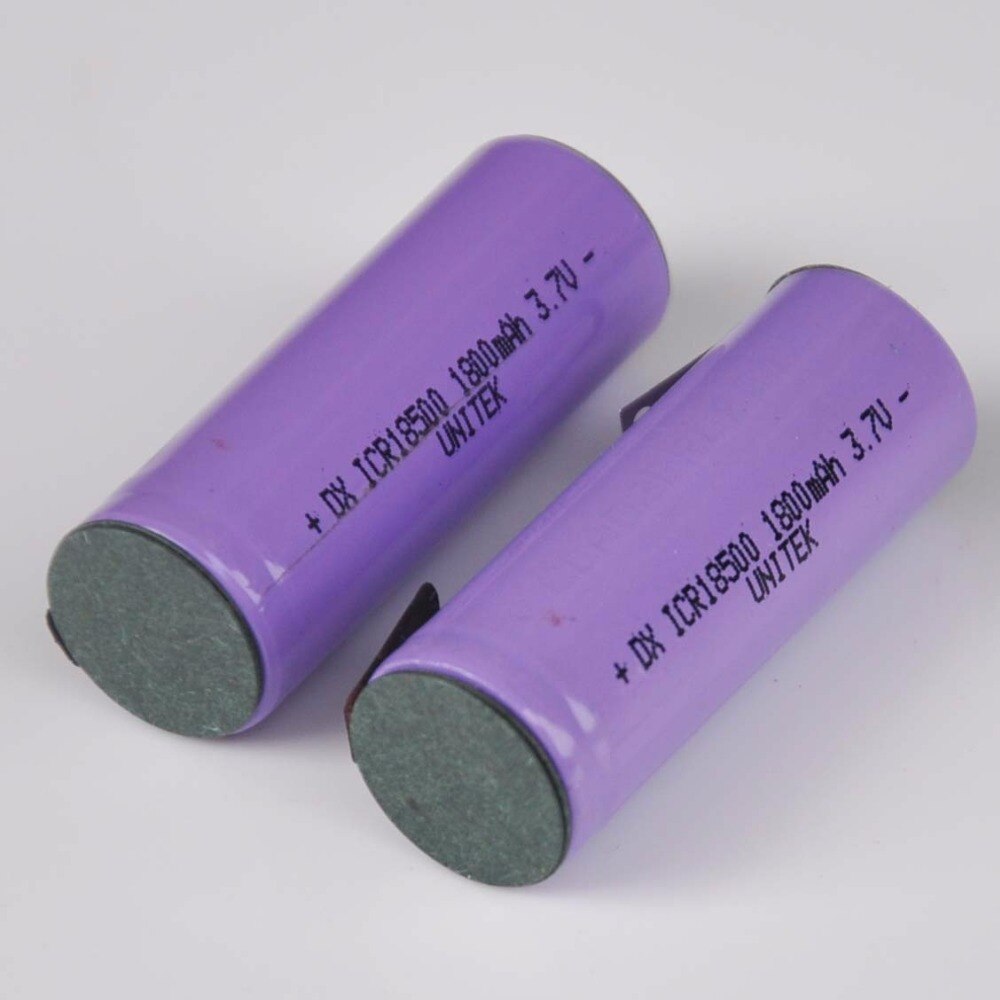 2-5 STKS 3.7 V 18500 oplaadbare lithium ion batterij 1800 mah ion cell met lassen pins tabs voor luidspreker torch electirc scheerapparaat