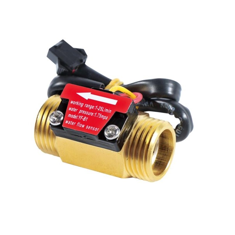 G1/2 &quot;DN15 Water Flow Sensor 1-25L/min Koper Turbine Flowmeter Turbine Flow Sensor YF-B1