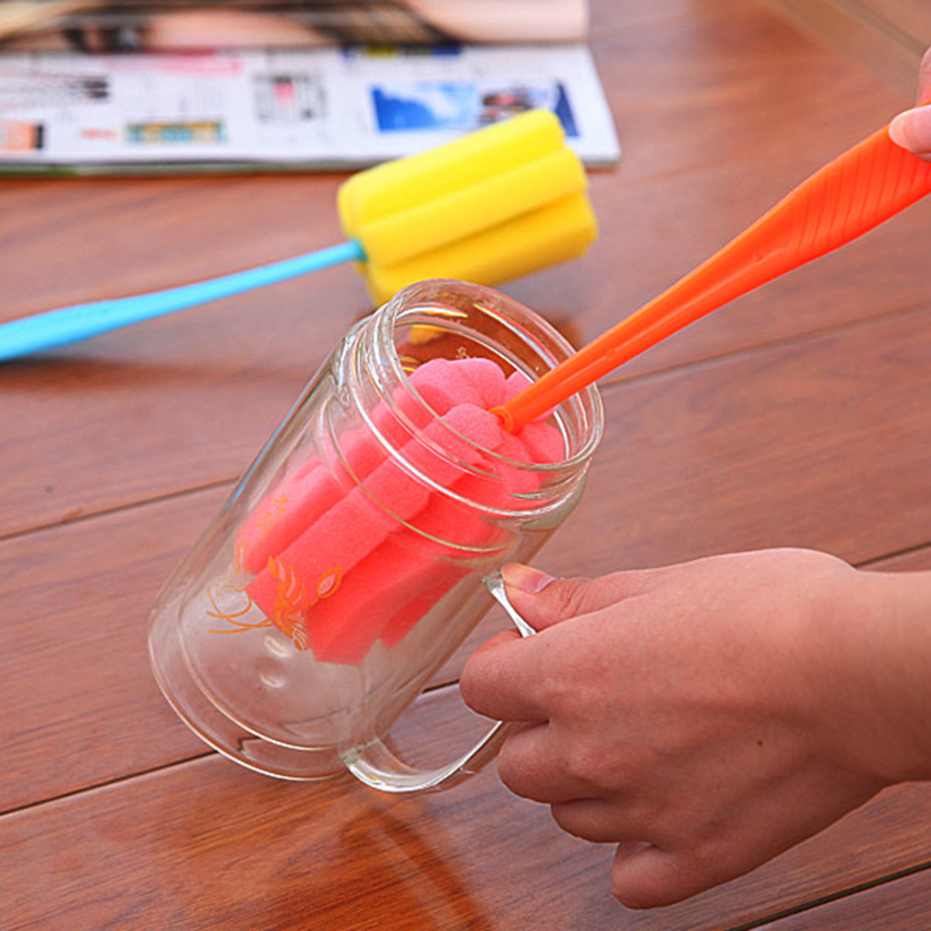 2 stücke Baby flasche zubehör PP Schwamm Baby Milch Fütterung Flasche Schwamm Pinsel Nippel Reinigung Tasse Wäscher Reiniger Werkzeug Fütterung