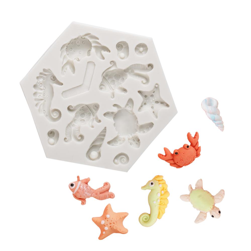 Tartaruga di cavalla Pesci Rossi stella marina silicone Stampo in Resina FAI DA TE Torta Al Cioccolato mousse dolce Fondente Della Muffa Della Cucina di Cottura Strumento di Decorazione