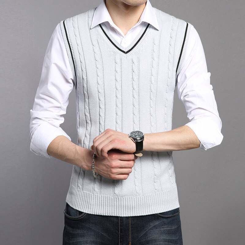PEVSN Winter Herren Westen Ärmelloses Strick Warme Westen Casual Männer Nehmen V-ausschnitt Pullover Uniform Pullover Westen Herren Kleidung