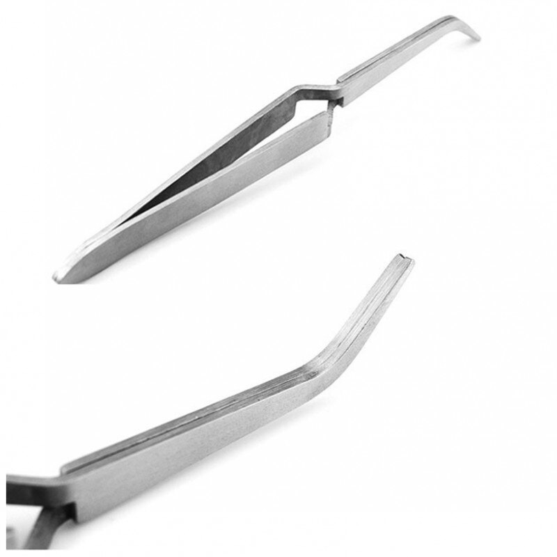 Pinzas multifunción para moldear uñas, herramienta de manicura de punta de acero inoxidable, Gel UV acrílico C, pinza curva de 14,5 cm, 1 ud.