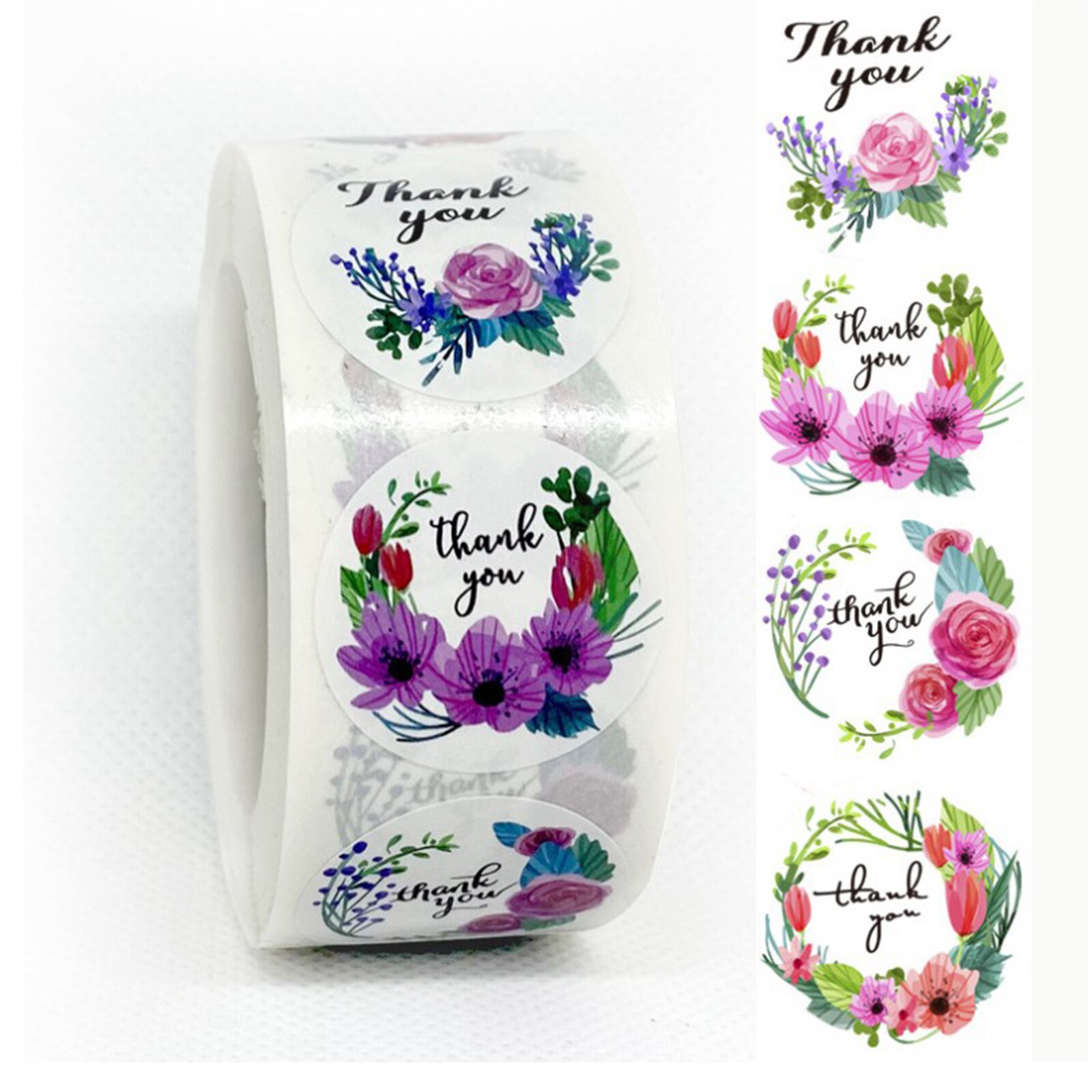 500x Thank You Stickers Kraft Paper Labels Craft Wedding Birthday Decoration