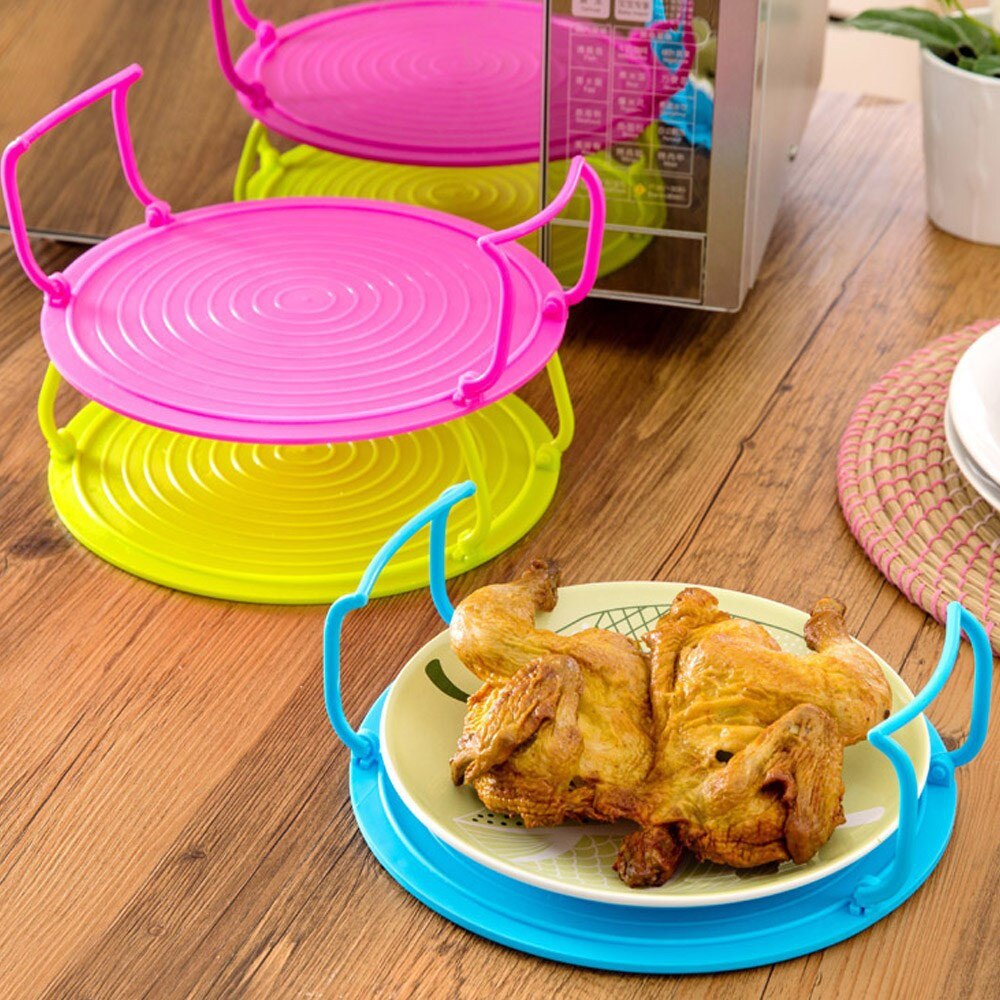 Multifunctional Kitchen Microwave Oven Shelf Heating Layered Steaming Rack Food Tray Rack Holder Organizer Tool Accessory