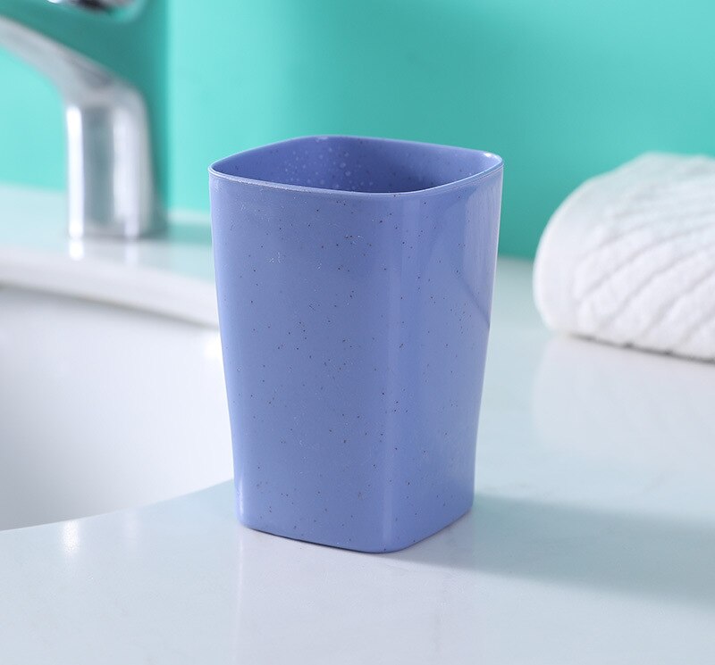 simple ménage en plastique brosse à dents tasse couple lavage tasse bain de bouche tasse brosse à dents tasse: Bleu