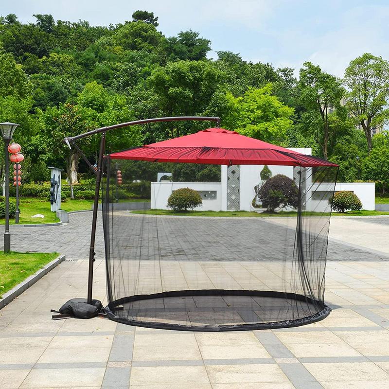 Paraplu Klamboe Voor Buiten Tuin Patio Parasols Luifel Tent Klamboe Verstelbaar Touw Polyester Zonnescherm Net