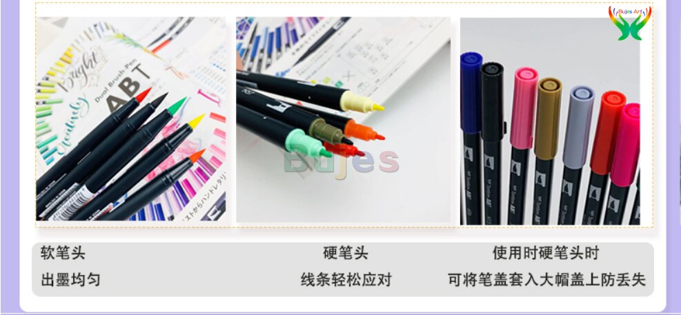 Tombow Abt 4/10/96/108 Kleur Zachte Hoofd Aquarel Pen Dubbele Hoofd 0.8/2.3Mm schilderen Borstel Hand Tekening Professionele Kunst Levert