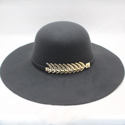 Kvinders hat kasket kvinde klassisk retro jazz varm damer fedora spand bomuld søde kasketter bred skygge top solhat trendy vintage: Sort