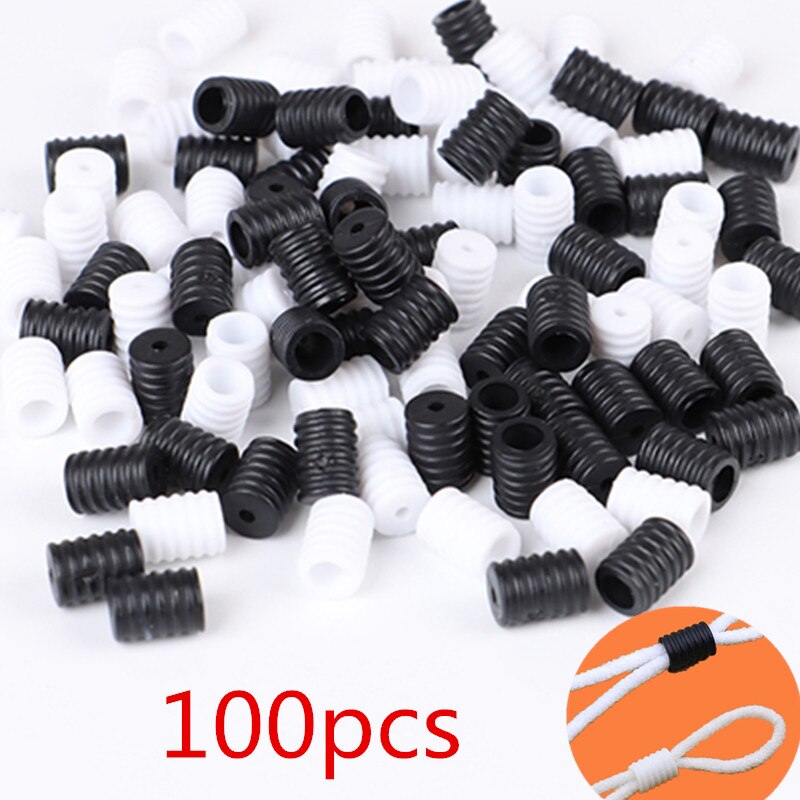 100 stücke Einstellbare Silikon Maske Schnalle Elastische Schnur Enden strecken-Schnur Band Mund Maske Band Schnalle DIY Zubehör Zufällige Farbe