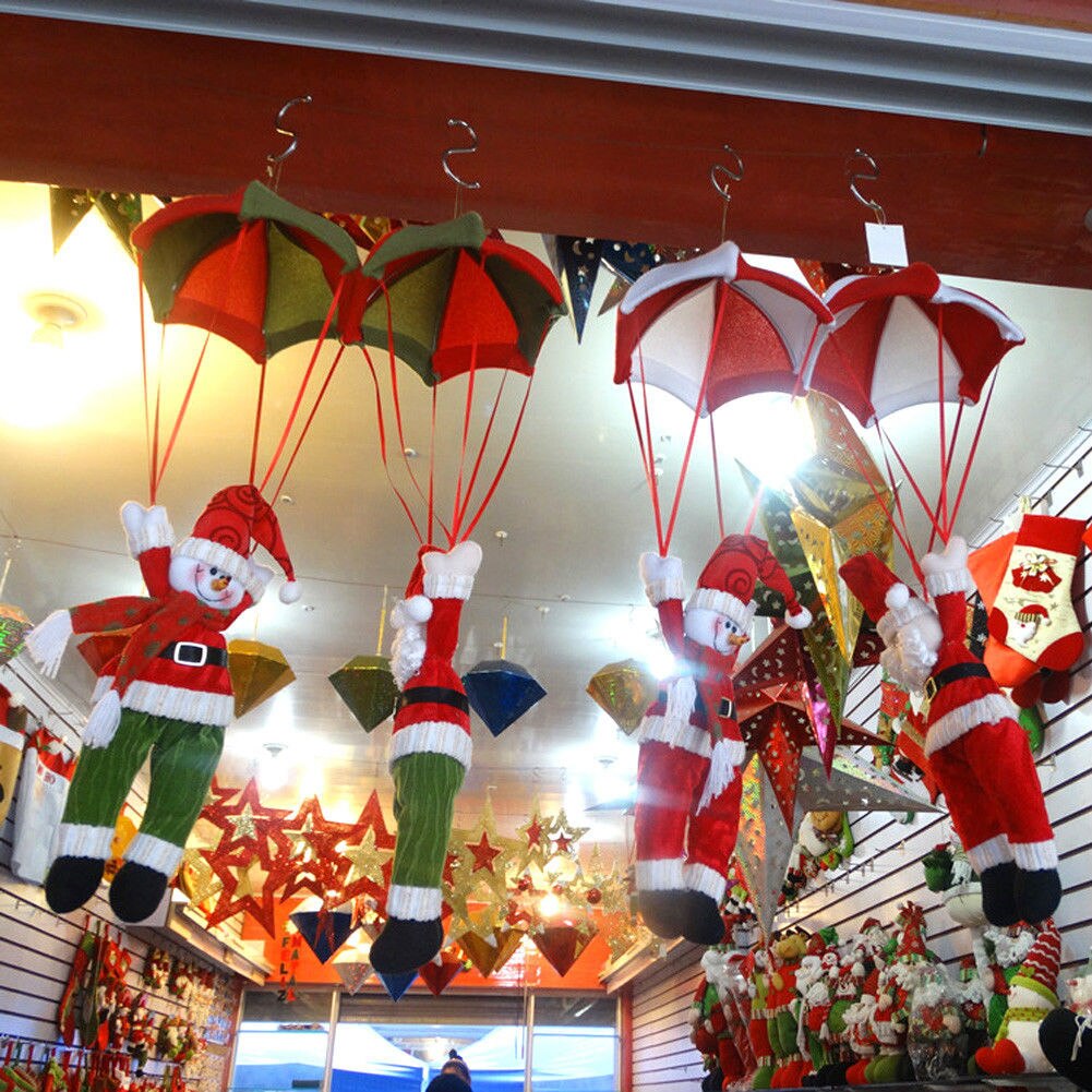 Xmas Parachute Sneeuwpop Kerstman Ornament Kerstboom Opknoping Decoratie kerst decoratie benodigdheden navidad
