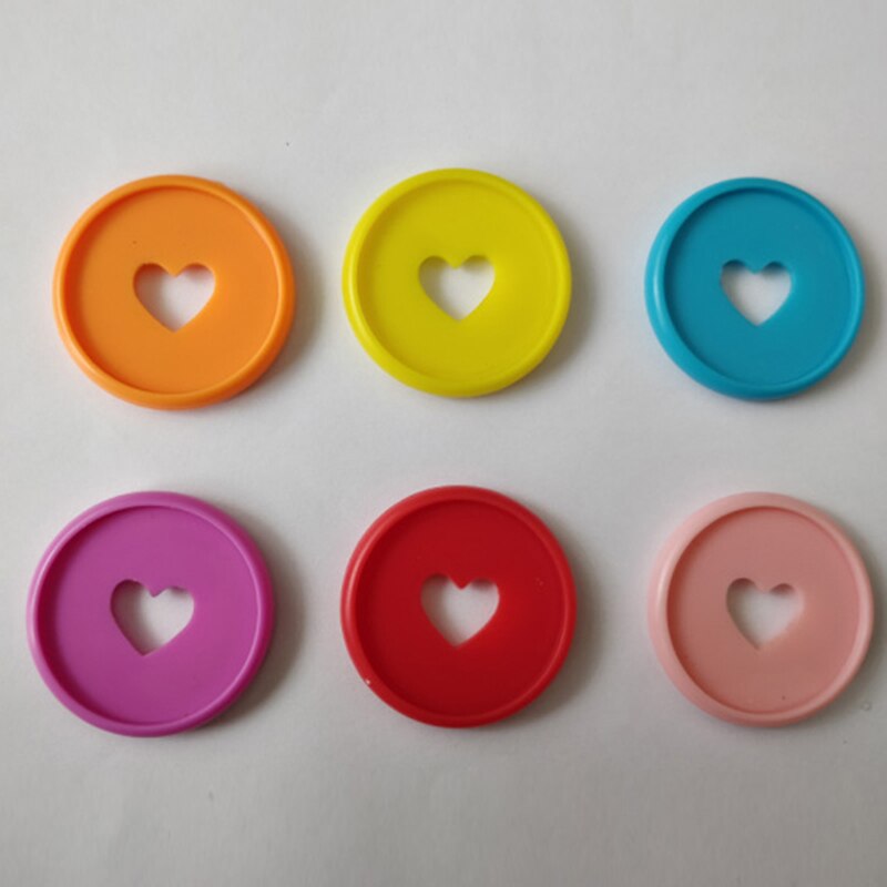 100pcs Hart Notebook Paddestoel Gat Knop Notepad Plastic Losse blad Coil 360 Graden Opvouwbare Disc Gesp Kantoorbenodigdheden
